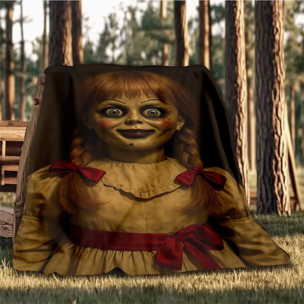 1 st Annabelle-docka, Skräck Utomhus Flanellfilt Gåva För Pojkar Flickor Vuxna, Familj Vänner