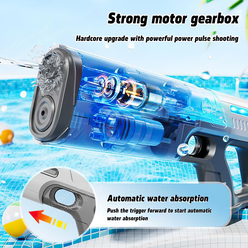 Children's Fully Automatic Water Storage Gun Large Capacity Electric Water Absorbing Toy Gun Summer Outdoor Water Toy Gift