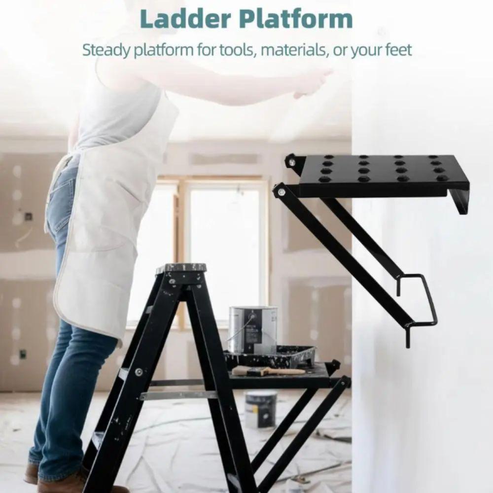 Non-Slip Ladder Work Platform Heavy Duty Folding Ladder Extension Tools Adjustable Anti-Slip Tool Tray Extension Ladder