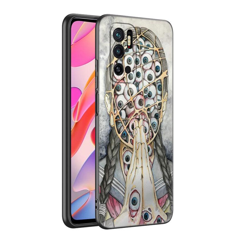 Shintaro Kago Horror Cartoon Phone Case For Xiaomi Mi A2 8 9 SE Note 10 10T 11 12 Lite 9T 11T 12S 12T Pro A3 6X 12X Black Cover