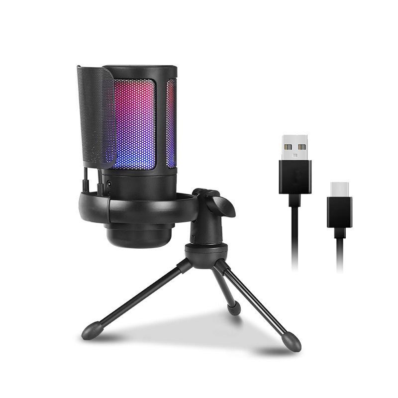 RGB USB Desktop Microphone for Live Streaming and Recording