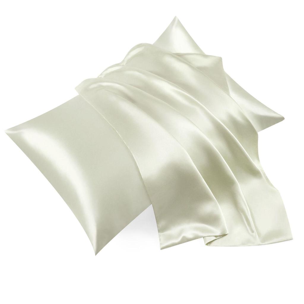 Solid Color Imitation Silk Pillowcase - Ice Silk Feel Satin Cushion Cover