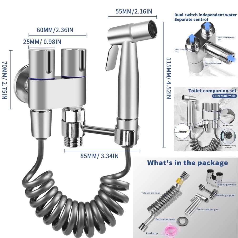 Handheld Bidet Douche Shower Spray for Toilet Personal Hygiene Stainless Steel Bidet Sprayer Kit Bathroom Washer Shower Head