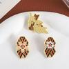 1Pc Zinc Alloy Versatile Backpack Pin Retro Metal Brooch Russian Cloth Decoration Brooch Russian-style