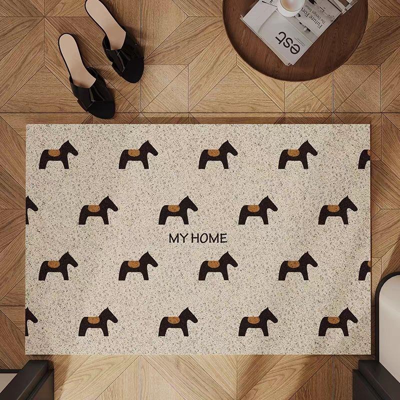 Luxury Coir Horse Door Mat: Elegant Non-Slip Entryway Rug