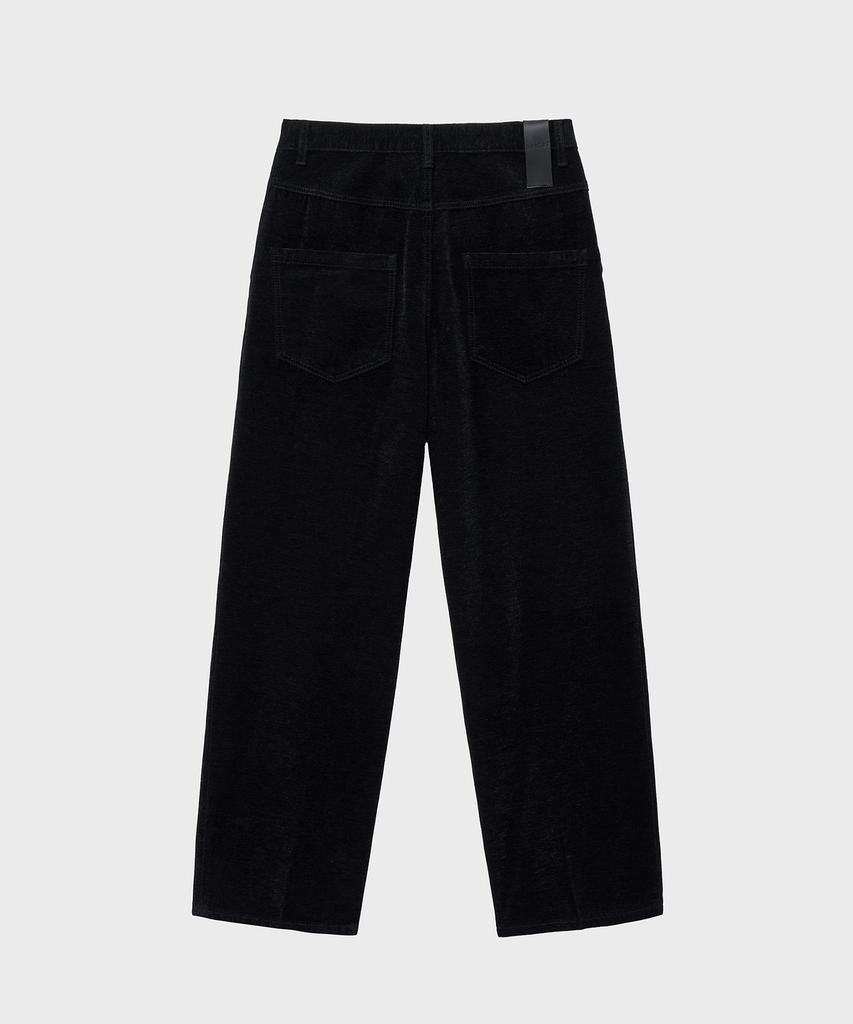 NOIRER Velvet Texture Wide Denim Pants (Black)