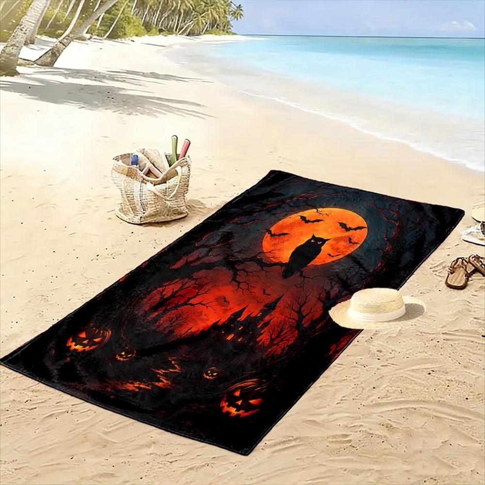 Eerie moonlit enchantment Print beach towel, quick drying, suitable for travel, outdoor sports, jogging, the beach and swimming, gift