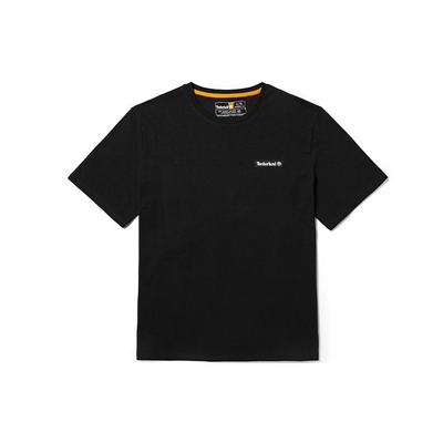 Solid Logo Outdoor Comfortable Breathable Woven Crew Neck Short Sleeve T-Shirt Unisex Tops Black A6Q99-001