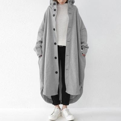 Autumn and Winter Women's Trench Coat European and American Overcoat Women's Hooded Mid-length Coat