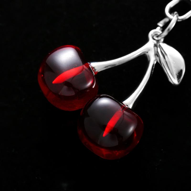 Fashion Simulated Fruit Cherry Keychain 1pc Keyring Cute Pendant for Women Girls DIY Key Chain Handbag Accessories Lovely DIY Jewelry Gift