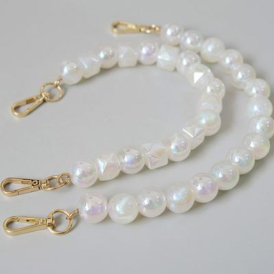 New Woman Bag Chain Accessory Parts Shining Resin Bead Handcrafted Wristband Phone Case Strap Women Replacement Bag Handle Chain