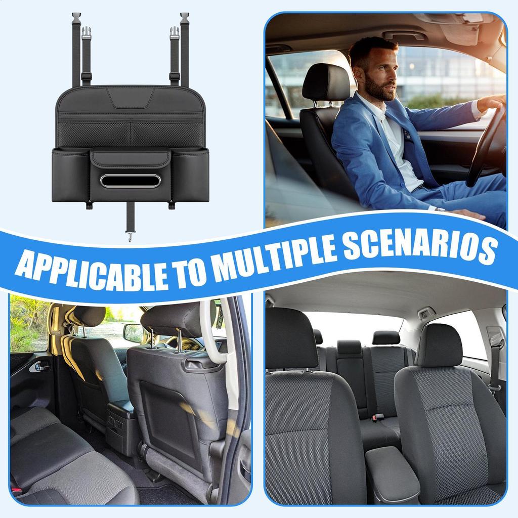 Car Seat Back Storage Automotive Backseat Organization Drink Cup Holder Tissue Box For Vehicles SUVs RVs Trucks Minivans Pickups