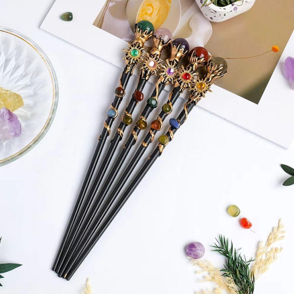 Crystal Ball Crystal Magic Wand Halloween Prop Magic Scepter Handcrafted Fairy Stick  Holiday Gift