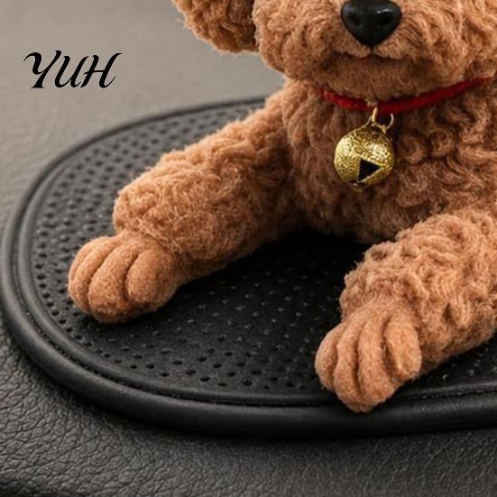 Puppy Squeeze Toy with Anti-slip Mat Dog Stress Relief for Car Dashboard Decor, Mat, Soft Animal Anti-Anxiety Senosry Shape Calming Toys