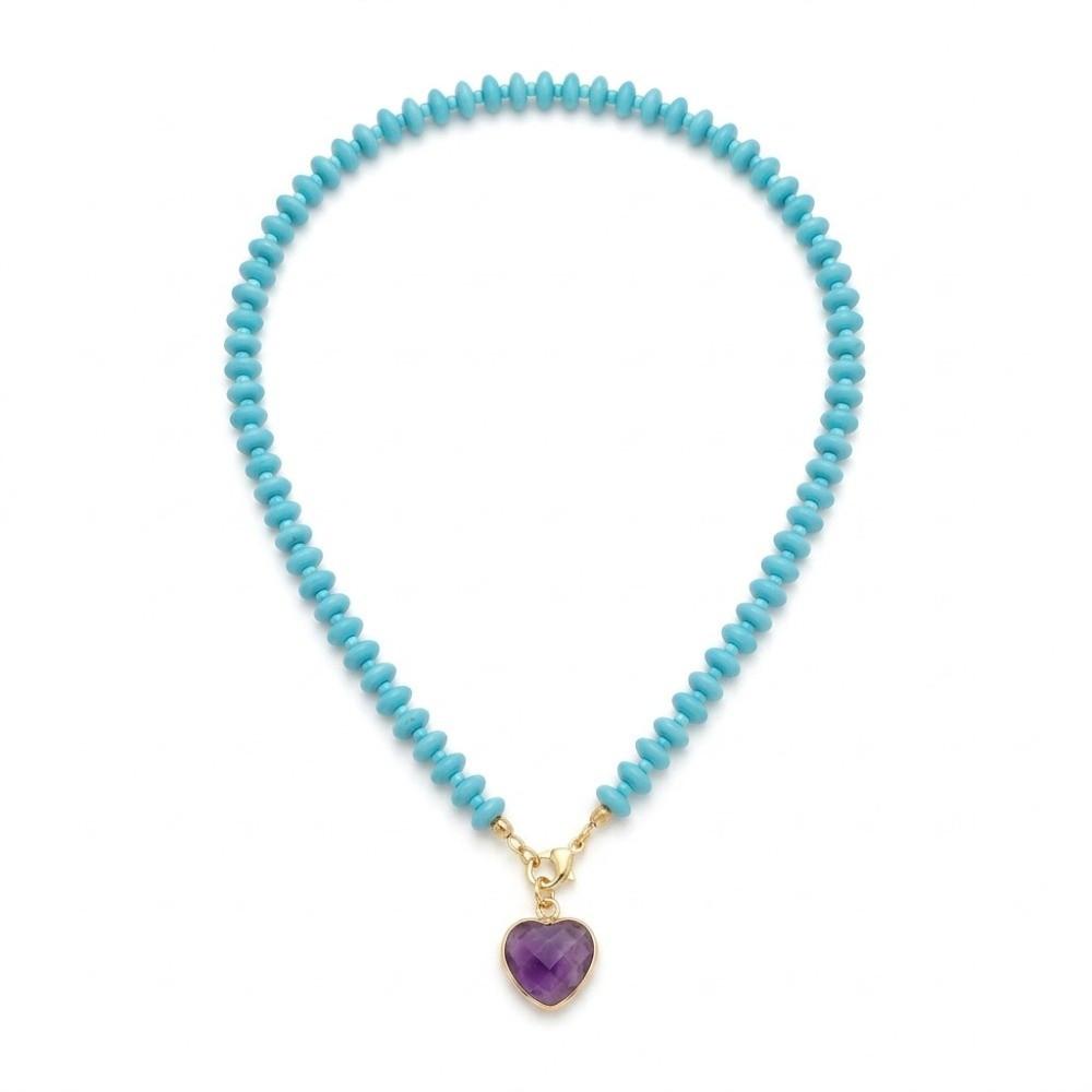 Malachite Beads Stone Necklaces Dopamine Color Colored Stone Charms Jewelry Beach