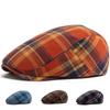 Plaid Beret Spring/Summer Style - Women's Flat Cap, Men's Duckbill Cap, Versatile Retro Sunscreen Hat, Thin Cotton Design.