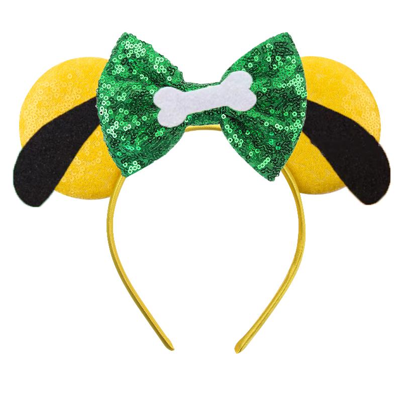 Trip Mickey Ears Headband For Girls Women Sequin Castle 5"Bow Hairband Festival Party Cosplay DIY Hair Accessories