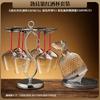 Burgundy Wine Glasses Set 6pcs Crystal Red Stem With Rack Or Decanter Modern Elegant Home Barware
