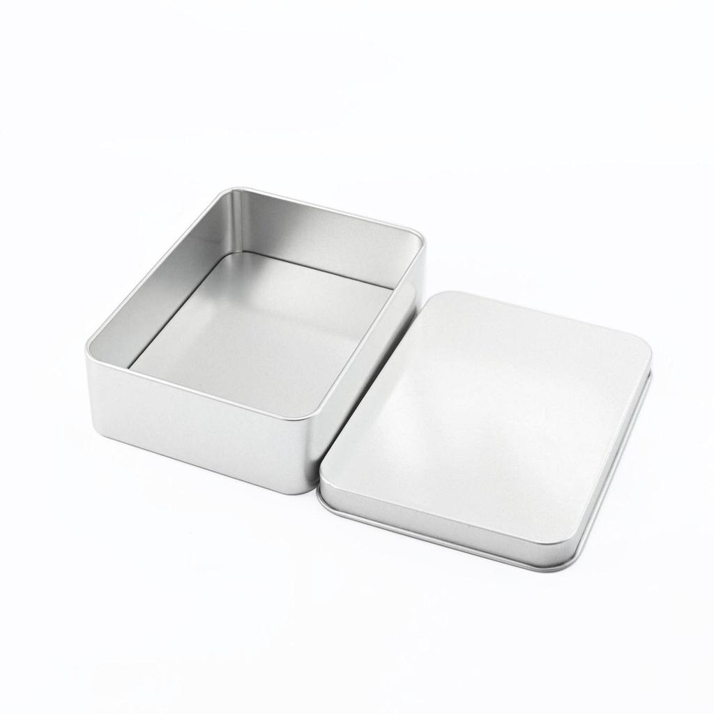In-stock Mini Silver Rectangular Frosted Tin Box for Jewelry, Hairpins, and Poker Storage