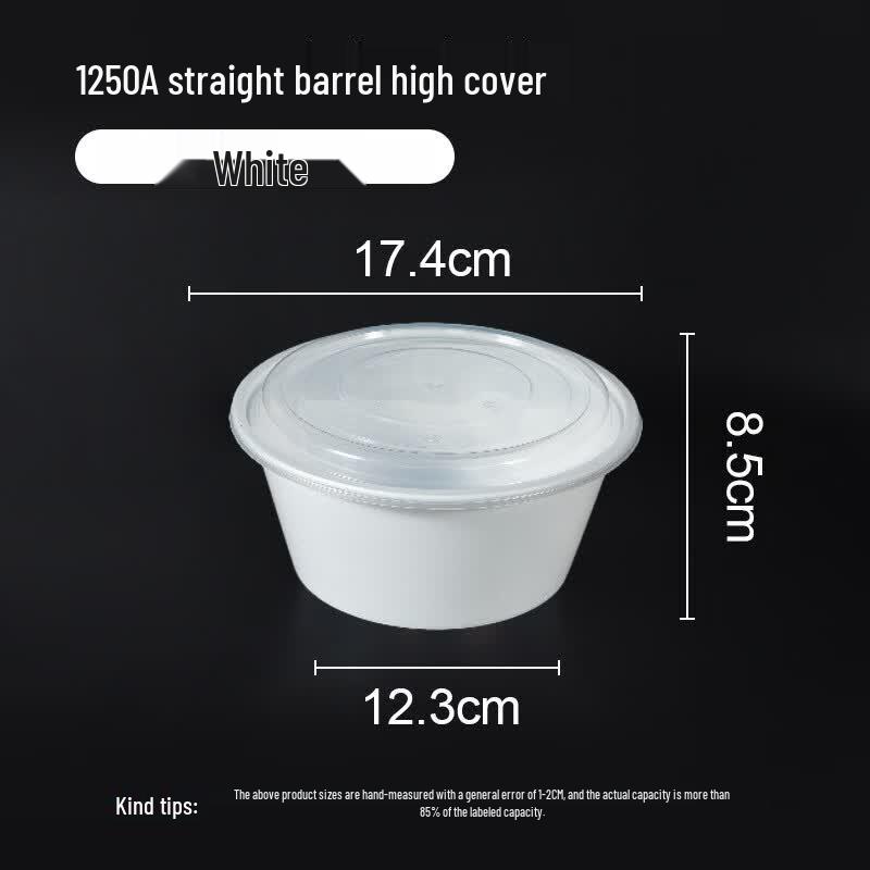 Yueyong Disposable Round Plastic Food Containers with Lids (180 Sets)