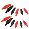10Pcs Black Red Color Alligator Clip Durable Soft Plastic Coated Test Probe Clip 28/35/45mm Size Metal + Plastic