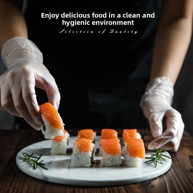 100Pcs Thickened Nitrile Gloves Food Grade Powder-Free Disposable Gloves for Kitchen Cleaning & Daily Protection