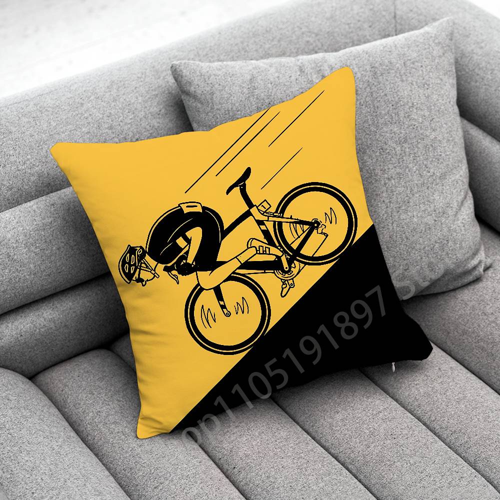 T-Tour de France Fahrrad Kissenbezug Für 45x45cm 40x40cm 30x30cm 50x50cm 55x55cm Quadratischer Heimkissenbezug Hülle