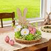Easter Rabbit Eggs Crafts Desktop Ornament Simple Assembly Wood Plastic Blend Indoor Outdoor Holiday Decoration