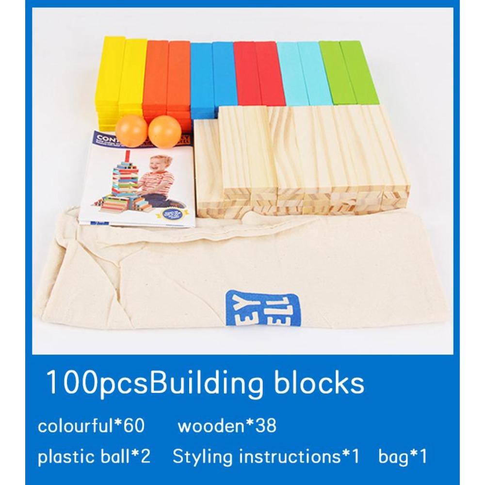 

100 шт. Diy красочные строительные блоки, кирпичи, набор игрушек, деревянные блоки для блочной печати, подарок для раннего образования