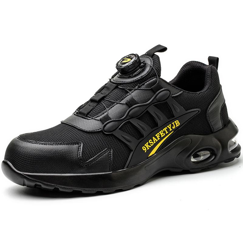 Rotating Button Work Sneakers Men Breathable Safety Shoes Anti-Smash Protective Work Shoes Men Women Safety Sneakers Lightweight