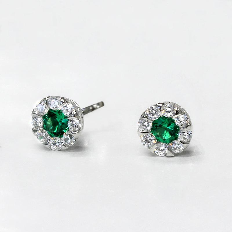 White/Blue/Red/Green Cubic Zirconia Stud Earrings for Women Dainty Ear Stud Temperament Female Accessories Trendy Jewelry