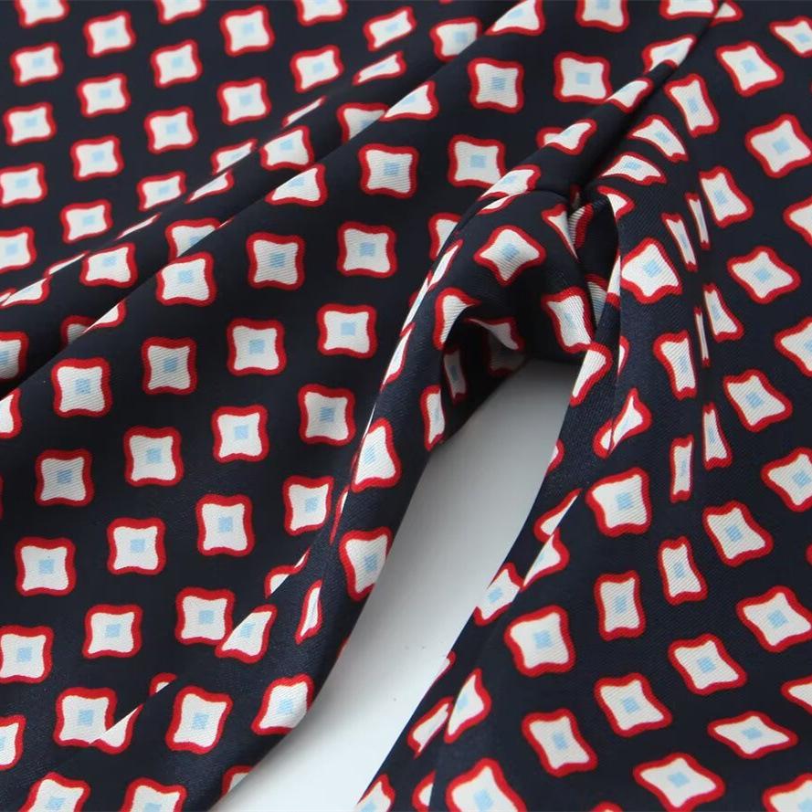 TAOP&ZA Women's Summer Silk Satin Printed Shirt & Casual Pants Set