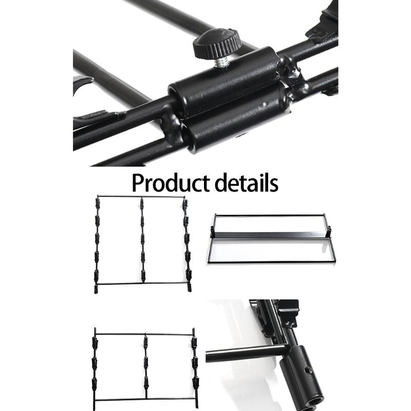 Metal Food Holder Rack With 48 Clamps 3 Layer Design Durable Carbon Steel Storage Unit For Retail Store Household Cooking Area Use