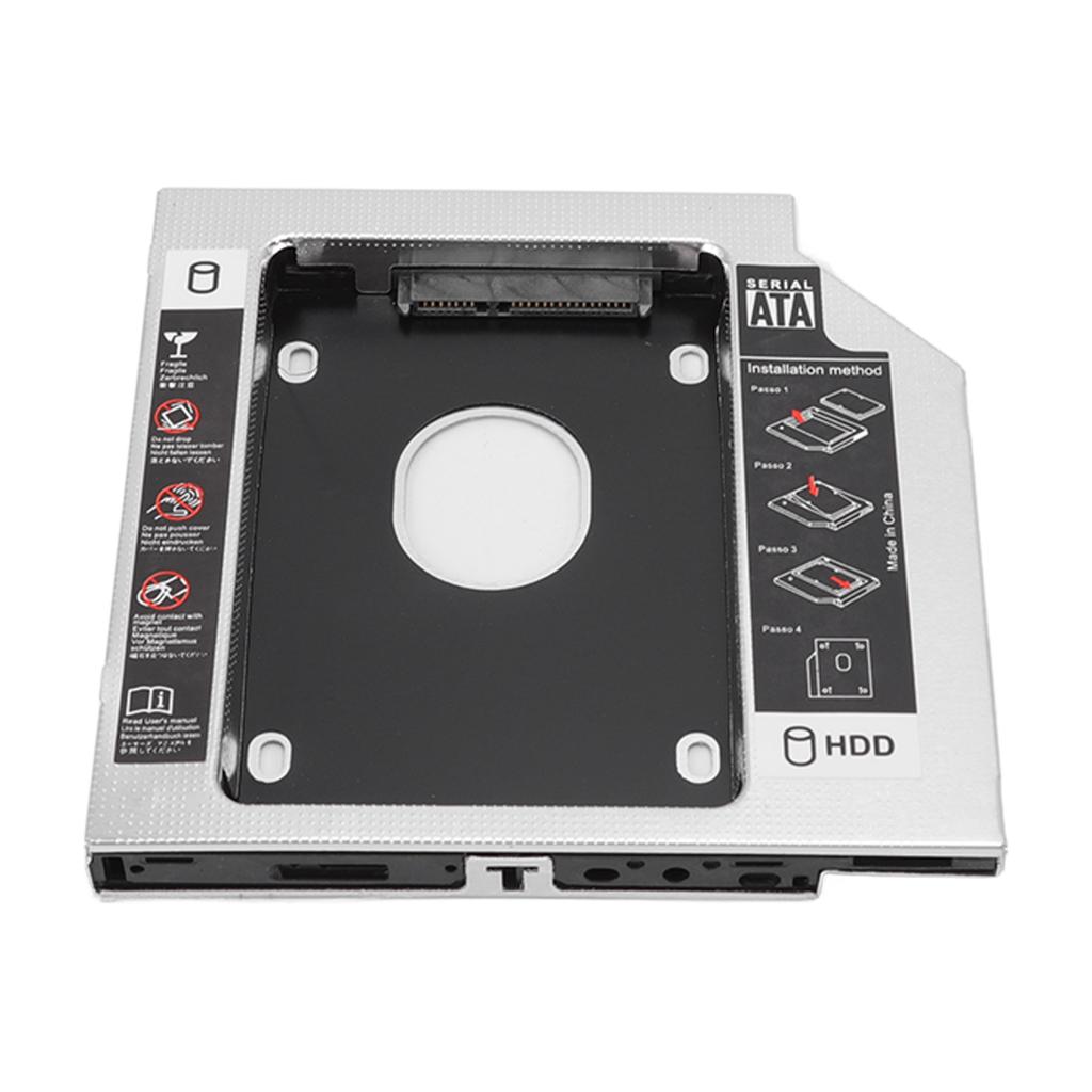 SATA to SATA 2nd HDD SSD Enclosure 2 Channel Protection Hard Drive Caddy Case Tray for 12.7mm CD
