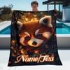 Customizable Red Panda Blanket, Soft and Warm Flannel, Digital Printing, Suitable for Sofa Bed Travel, Camping and Office Use