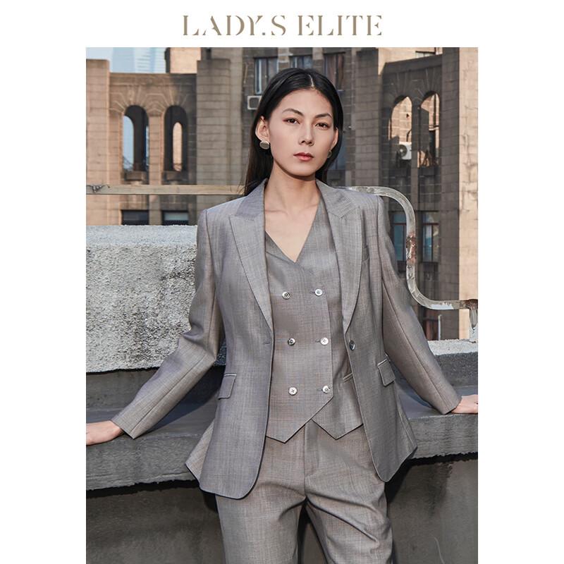 

LadyS Elite Grey Wool Blend Professional Three-Piece Suit M