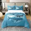 Whale Comforter Cover Twin Size,Ocean Theme Bedding Set For Kids,Nautical Sailing Quilt Set Ocean Duvet Set Ocean Decor