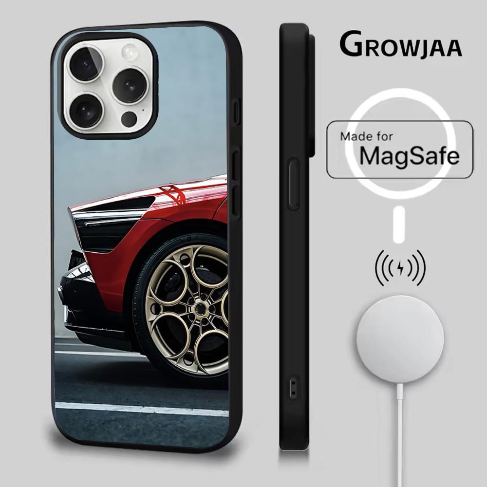 AlfaeS Cool R-RomeoS-S Car Phone Case For iPhone 16e,16,15,14,13,12,11,Plus,Pro,Max,Mini Magsafe Magnetic Wireless Charging