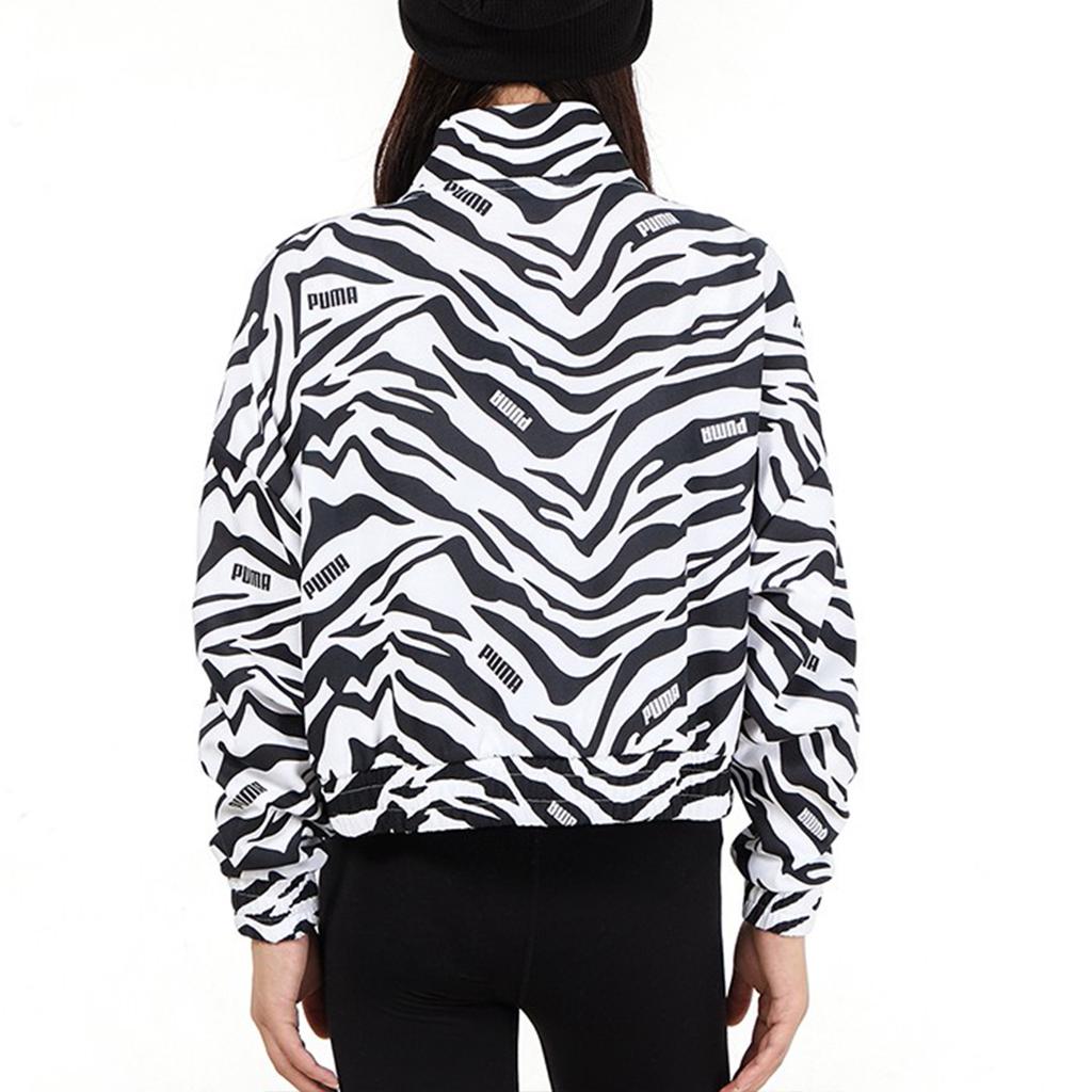 Puma Zebra Print Sports Stand Collar Jacket Women Jacket Black 846282-02