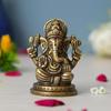 Golden Metal Handcrafted Blessing Lord Ganesha Idol for Home Decor Office Car Dashboard- Ganesha Statue