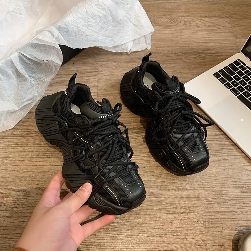 Color matching dad shoes women's 2025 new high-heeled autumn popular women's shoes versatile height-increasing platform casual sports shoes