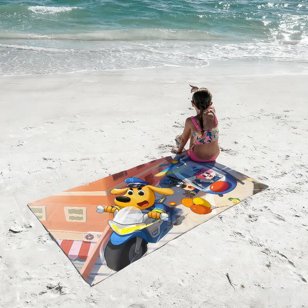 Cartoon S-Safety S-Sheriff L-Labrador Towel Towels For Beaches Yoga Studios Gyms Hot Springs Swimming Pools And Picnics