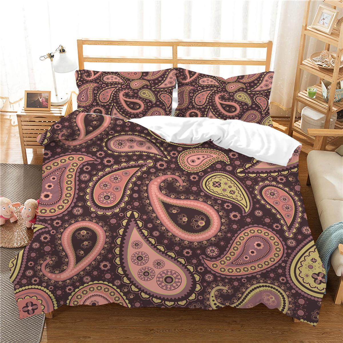 

Комплект постельного белья для дома с 3D узором Пейсли, экзотическая коллекция, чехол для постельного белья, наволочка, 2/3 шт., AU180 * 210, украшение для одиночной/двухместной спальни DE 100x135cm