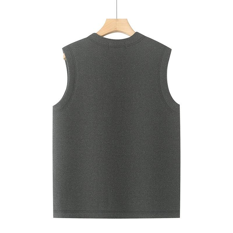 Winter men's warm vest, velvet and thickened dad's vest, grandpa's bottom cardigan vest