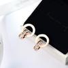 Wenjian 18K Gold-Plated Roman Ring Zircon Rose Gold Earrings