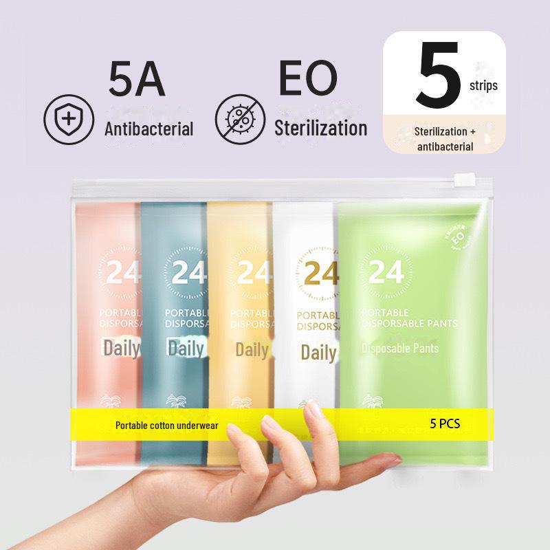 Women's Sterile Disposable Cotton Underwear - Individually Wrapped for Maternity, Travel, Salon Use