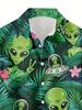 Funny Alien Pattern 3D Print Men'S Shirt Casual Individual Hip-Hop Rock Street Hawaiian Shirt