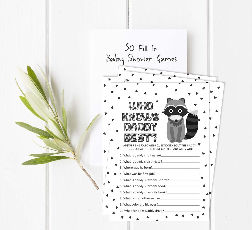 Inkdotpot Jungle Animals Baby Shower Game Set Of 50 Baby Alphabet ABC Game Party