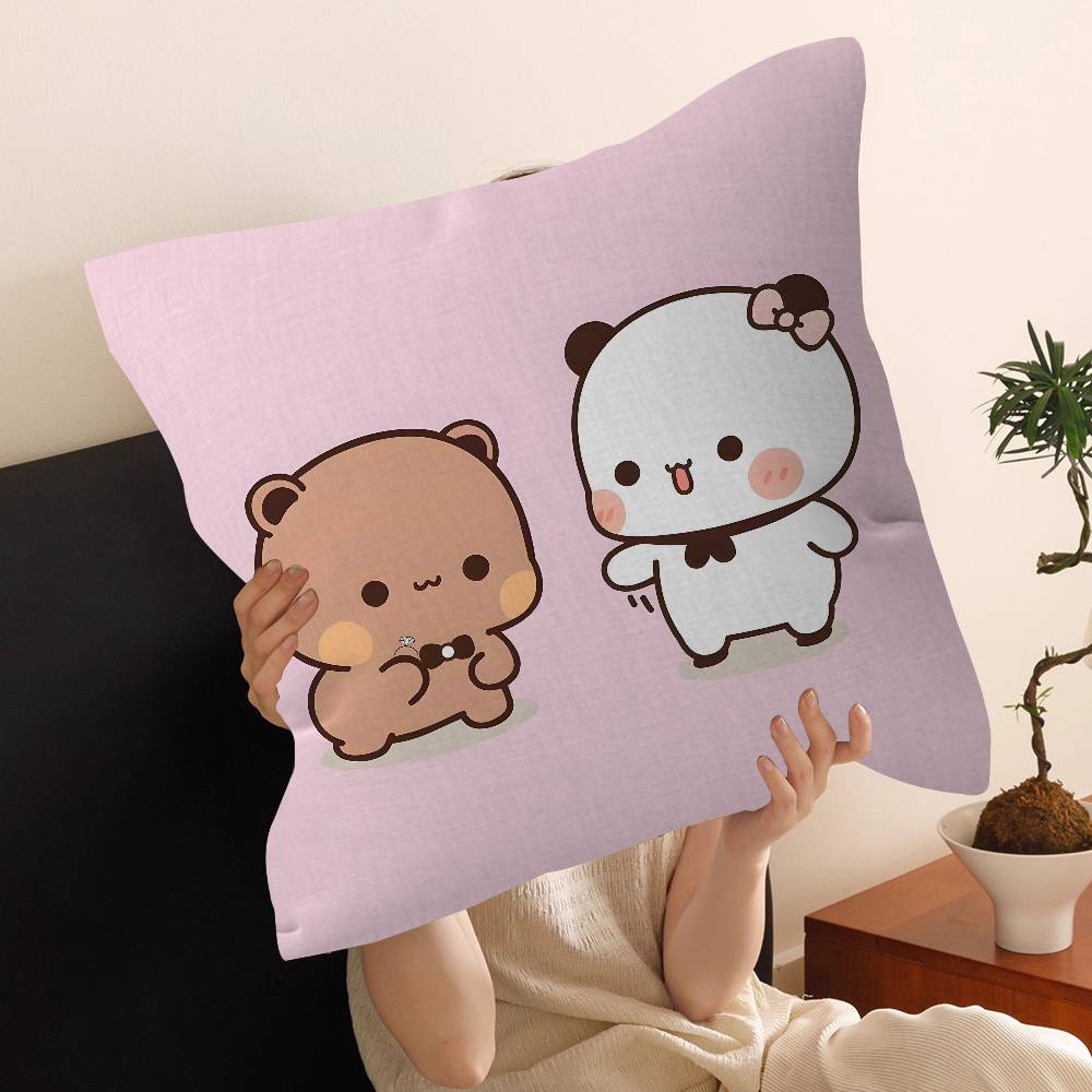 Bear Cartoon Kawaii DDudu BBubu Pillow Anime Pillow Sofa Bed Head Pillow Cover Cushion Cover 45x45 cm Fashion
