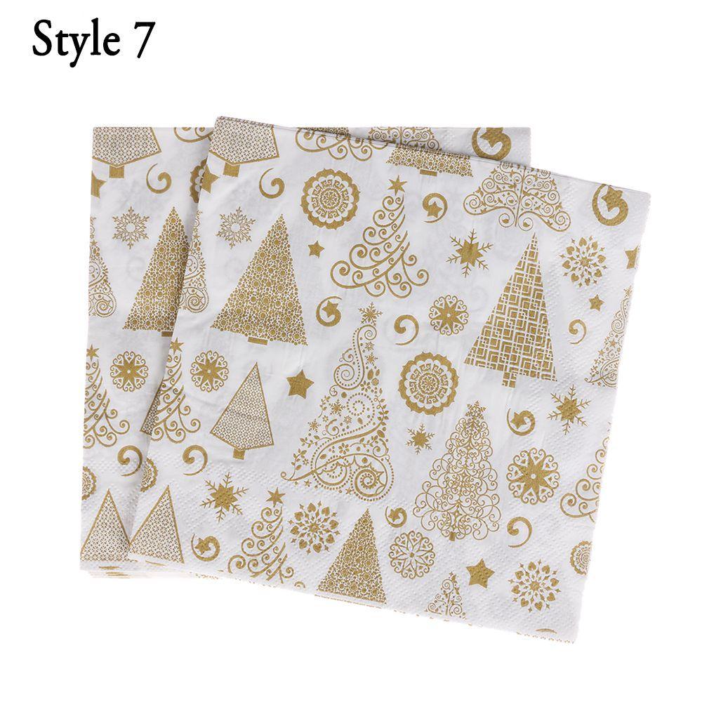 Home Decorative Santa Claus Table Decor Serviette Towel Christmas Decoration Printing Paper Napkin